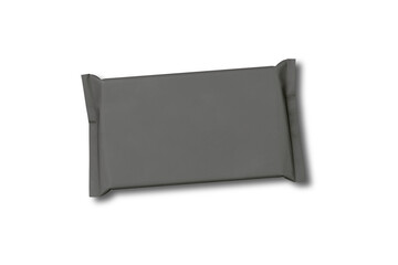 Foil bag packaging mockup isolated on white background. 3d rendering.Blank foil snack packaging.