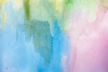 Obraz premium Watercolor artistic painted invitation colorful abstract background. Vector illustration design light cloudy template for wedding invitation.