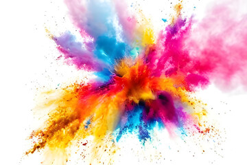 色鮮やかな爆発のイメージ　インク　絵の具　白