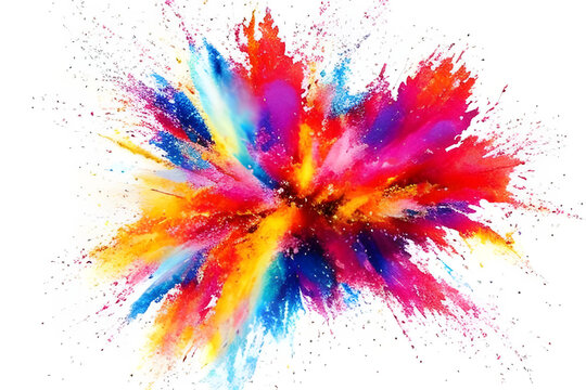色鮮やかな爆発のイメージ インク 絵の具 白 © Hideshi