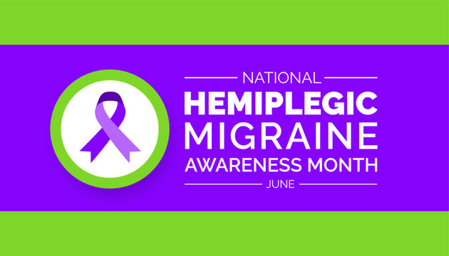 Hemiplegic Migraine Awareness Month background or banner design template celebrated in june. vector illustration.