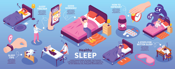 Healthy Sleep Infographic Set