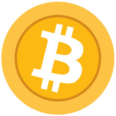 Bitcoin cryptocurrency isolated on transparent background