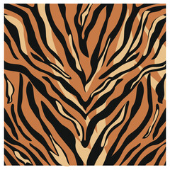 Big cat fur pattern. Decorative tiger pattern seamless vector illustration. Elegant and stylish background for fabric clothes.