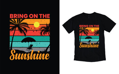 Bring on the summer t-shirt design, summer t-shirt template, summer t-shirt design vector, surfing