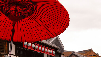 Japan kyoto opening red handmade paper umbrella 
