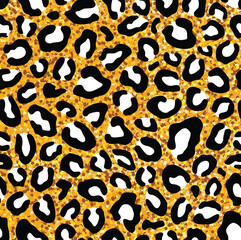 Leopard pattern seamless vector illustration. Elegant and stylish background for fabric clothes. Animal fur pattern.