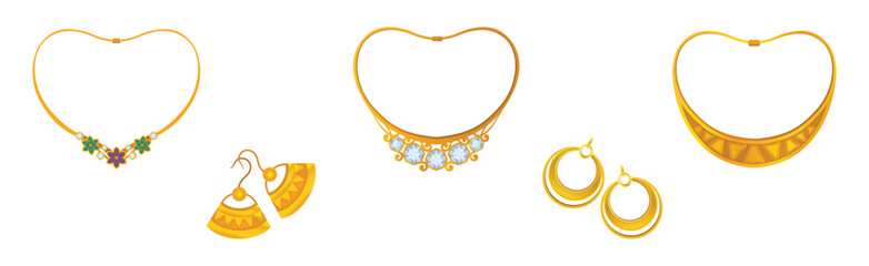Jewellery or Jewelry Item as Personal Adornment Vector Set