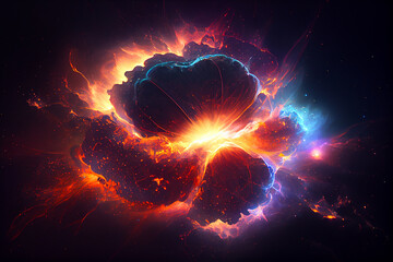Supernova explosion, artwork, generative ai illustration - obrazy, fototapety, plakaty