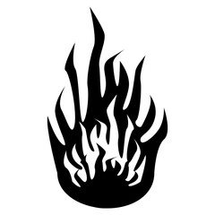 Flame silhouette. Burning elements. Fire sign. PNG Illustration.