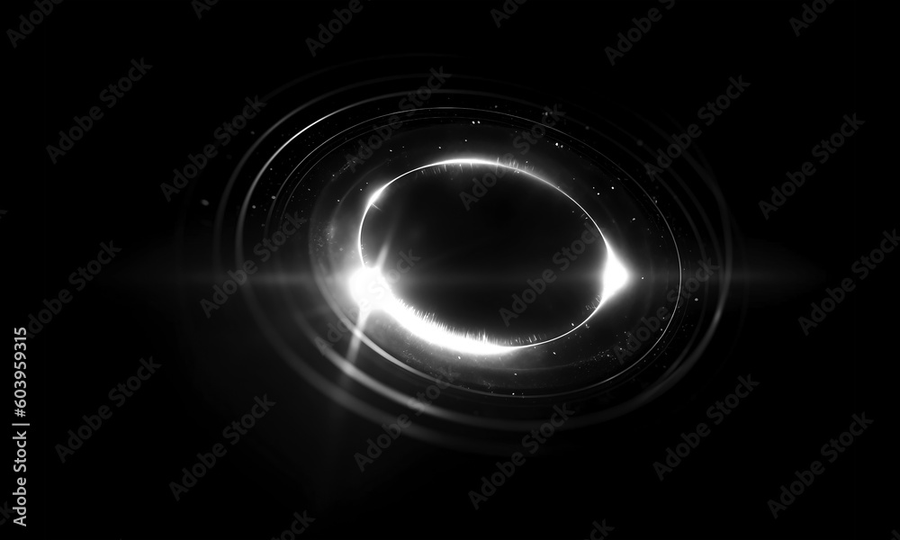 Wall mural glow swirl light effect. circular lens flare. abstract rotational lines on transparent background