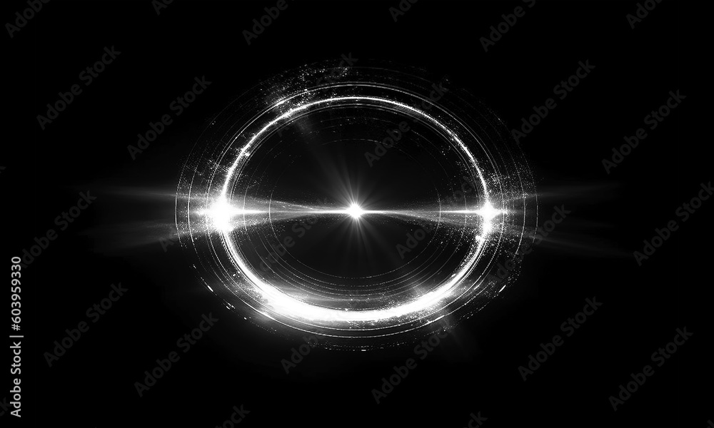 Wall mural glow swirl light effect. circular lens flare. abstract rotational lines on transparent background