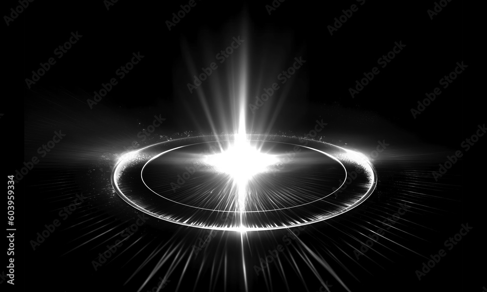 Wall mural glow swirl light effect. circular lens flare. abstract rotational lines on transparent background