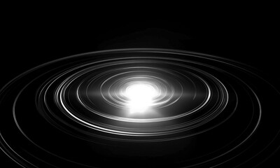 Glow swirl light effect. Circular lens flare. Abstract rotational lines on transparent background