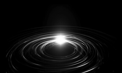 Glow swirl light effect. Circular lens flare. Abstract rotational lines on transparent background