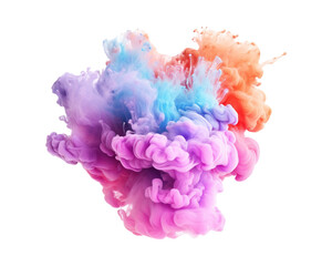 Fototapeta premium Abstract colorful pastel color cloud on transparent background. Colorful Ink Diffusion in Water. Generative AI