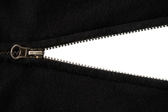 Open black jacket zipper copy space