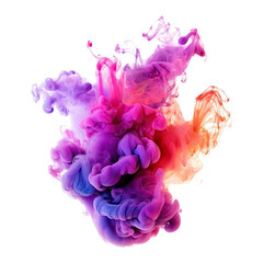 Obraz premium Abstract colorful pastel color cloud on transparent background. Colorful Ink Diffusion in Water. Generative AI
