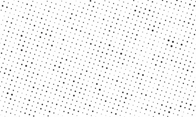 Halftone vector background. Monochrome halftone pattern. Abstract geometric dots background. Pop Art comic gradient black white texture. Design for presentation banner, poster, flyer, business card.