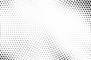 Monochrome Dots Background. Fade Texture. Vintage Pop-art Backdrop. Grunge Black and White Overlay. Vector illustration.