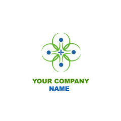 hospital health, wellness and medical logo