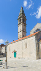 Belfry of St Nicholas church in Perast. Montenegro - 603962925