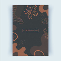 Cover layouts A4 format, vertical orientation. Cover with abstract shapes.