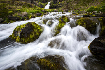Fototapeta na wymiar Dynjandi waterfall in the Westfjords, Iceland