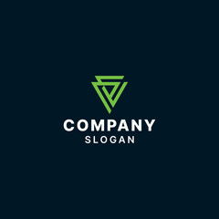 Letter SV VS Simple Modern Logo