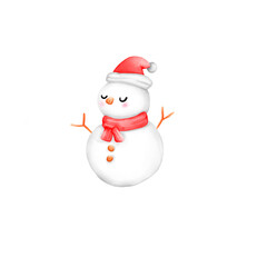 snowman with santa claus hat
