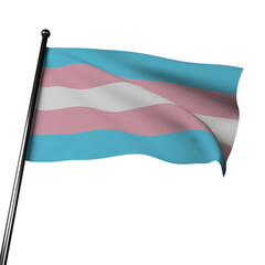 Transgender Pride Flag  Waving in 3D. Symbol of LGBTQ+ Visibility and Inclusivity