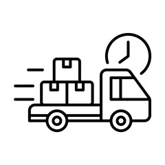 Delivery. Shopping online icon set - line Icon
