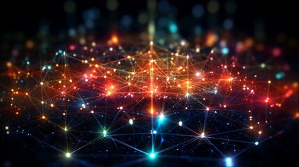 Fototapeta premium Hyper Realistic Network Neon. Illustration. Postprocessing Generative AI.