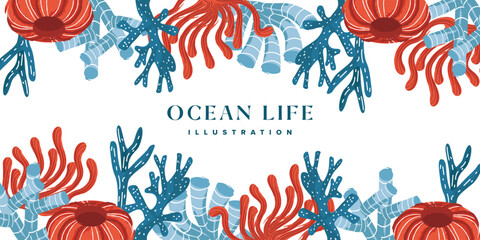 Ocean Life Underwater Coral Reef  Illustration © Bitterheart