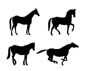Vector collection of horse silhouette