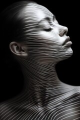 Dark portrait of woman. Beautiful illustration picture. Generative AI