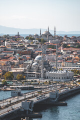 Fototapeta premium A view of the city of Istanbul from the top of the Galata Tower, Turkey