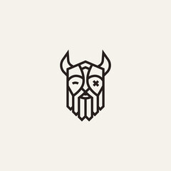 Odin Logo Design Legendary God Mascot Vector. King of Asgard Illustration Art Template Best for Print on Demand Idea