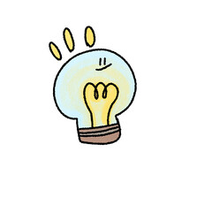 cute blue yellow light bulb