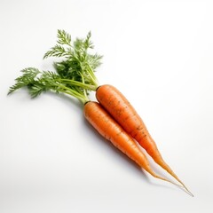 carrot, vegetable, food, isolated, carrots, orange, fresh, bunch, organic, white, healthy, green, raw, root, leaf, vegetarian, ripe, diet, ingredient, agriculture, generative ai