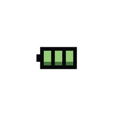 battery icon pixel art style use white background good for your project and game asset.