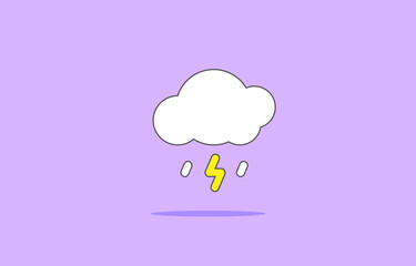 cloud weather rain and lightning icon