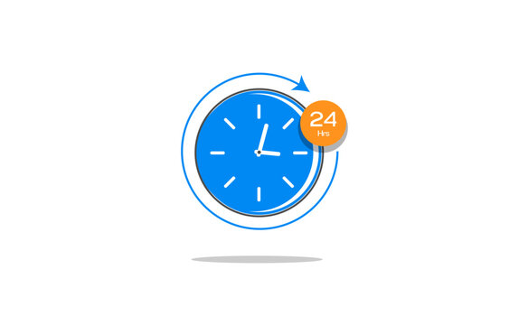 alarm clock icon for success 24 hour delivery concept