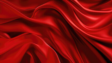 Fototapeta na wymiar Red silk fabric cloth texture as background pattern (Generative AI)