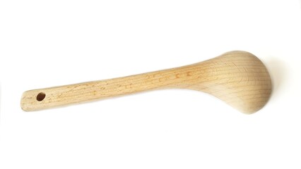 Wooden spatula and cooking spoons. Utensils for the kitchen prepare to cooking food isolated on white background