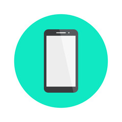 Flat Smartphone Device Circular Icon Vector Illustration