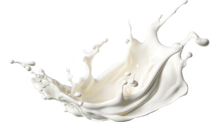 Splash of white milk, transparent.