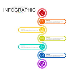 vector infographic rainbow process circle template block. used for process diagram, presentation, working flow, information layout, banner, chart, and graph.