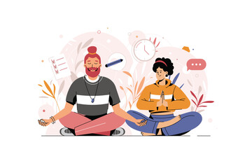 Vector illustration, vector, concept of working hours 