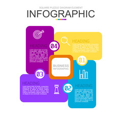 vector infographic square puzzle diagram template block. used for process diagram, presentation, working flow, information layout, banner, chart, and graph.